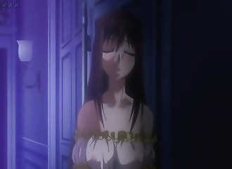 Une brune de manga pratique la pipe