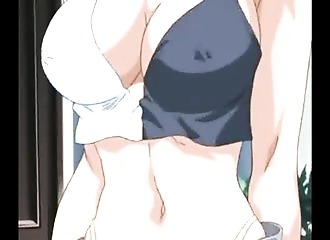 Manga domination avec une brune tenue en laisse